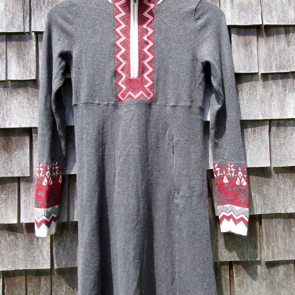 Grey and Red Cashmere Dress by Athleta